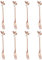 Rose Gold 8pcs Mini Dessert Cake Fruit Fork Set with Leaf Shape - Stainless Steel Kitchen Accessories