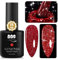 YTD Likomey UV Nagellack Glitzer,15ml Rot Gel Nagellack Glitter,Sparkle Funkelnd Shellac Farbgel,Reflective Holographisch Diamant Maniküre Nail Gel Polish,SZ001