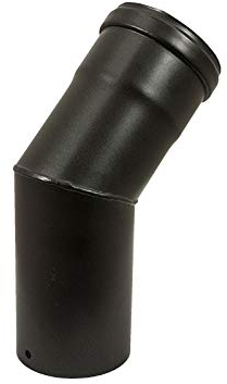 Codo curvo a 45 ° Fumisteria de acero al carbono esmaltado negro para estufas de pellets y leña sp 2 mm (D 80 mm)