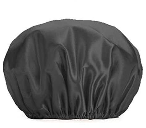 Reusable Double-layer Waterproof Shower Cap for Hair, Hair Protection EVA Shower cap with Elastic Band, Bathing Accessories (Black)