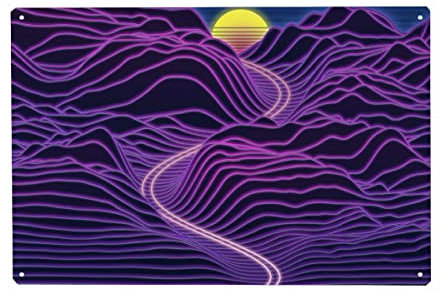 artboxONE Metall-Poster 20x30 cm Geometrie Vaporwave Sunrise von Künstler amini54