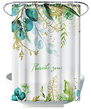 Banemi Duschvorhang Camping, Duschvorhang Weiß Wald für Eck Dusche und Kleine Polyester Stoff 80X200cm