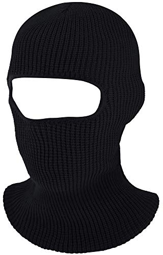 Geyoga Gestrickte Sturmhaube Erwachsene 1 Loch Atmungsaktive Winddichte Gestrickte Vollgesichtsabdeckung Skimaske (Schwarz)