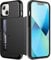 JETech Wallet Case for iPhone 13 6.1-Inch with Card Holder, Dual Layer Shockproof Protective Phone Cover, Sliding Hidden Slot (Black)