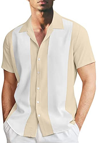 LAOSU Mode Chemise Homme Manche Courte Casual Chemise,Chemise Ete Homme,Chemise Coton,Chemise Rose Poudré Homme,Chemise Rayure Verticale Homme,sur Chemise Homme,Chemise en Jeans