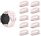SMYAOSI 10 Pièces Passant de Montre Garmin Anneau, Connectée Silicone Bracelet, Boucles Caoutchouc Rechange Mi Watch Accessoire (22mm, Rose)