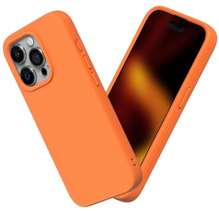 RhinoShield Case kompatibel mit [iPhone 15 Pro Max] | SolidSuit - Stoßdämpfende & schlanke Schutzhülle mit Premium Finish - 3.5 Meter Fallschutz - Orange