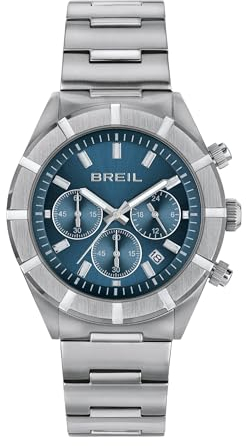 Breil Uhr Herren B 12 H Ziffernblatt BLAU Bewegung Chrono Quartz e Bracelet Stahl Silber TW2022