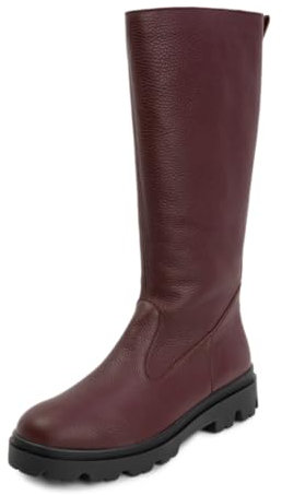VITAFORM Stiefel Damen Flach - Feinstes Hirschleder aus Italien - Leicht und Anschmiegsam - Perfekter Schuh für Herbst und Winter beere/lila 40