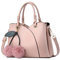 SODOLLEE Sac à Main Femme Élégant Sac Fourre Tout Pompon Plusieurs Poches Sacs à Bandoulière Cabas Dames PU Cuir Sac de Messager pour Travail Achats Voyage Rose