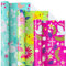 Holijolly Ostern Geschenkpapier Rolle - Mini Rolle - Ostern Huhn/Hase/Kreuz mit Metallic Design für Geschenkpapier, Handwerk - 43,2 × 3,0 M - 3 Rollen (42.5 sq.ft.ttl.)