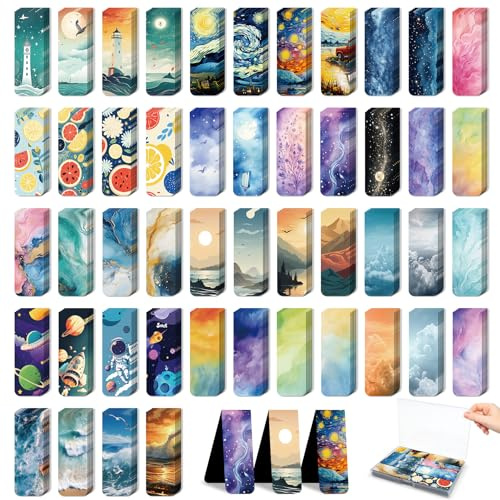 48 Pieces Magnetic Bookmarks Magnet Page Markers – Cute Magnet Bookmark Clips with Storage Boxes – Bookmarks for Reading Women & Men – Christmas Gifts & Teacher Gifts