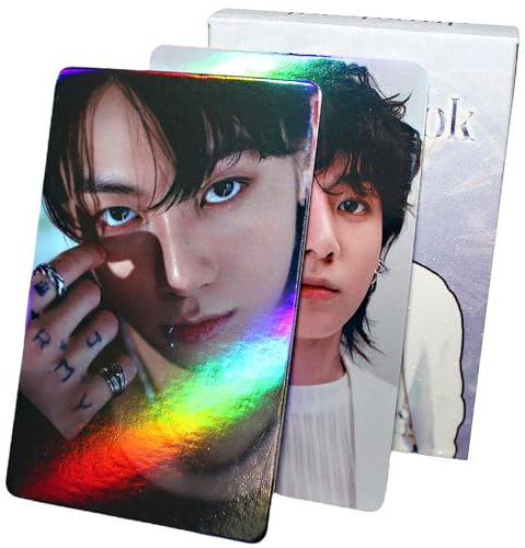 PYAJUU Jungkook Photocards K-POP Jungkook Laser Photocards Shiny Laser Photocard K-pop Lomo Card Fans Cards I AM Still Album Cards