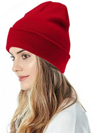 Mashaouyo Merino Beanie Unisex Gestrickte Schlafmütze Mütze Damen Warm Beanie Mütze wintermütze herren Übergangsmütze Leichte Damen-StrickmüTze Bommelmütze mütze herren Bequem