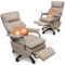 EMIAH Chefsessel mit Massage Bürostuhl mit Fußstütze Ergonomischer Elektrischer Breiter Computerstuhl Groß und hoch Schreibtischstuhl Zero Gravity Swivel Recliner Chair für Zuhause (Khaki)