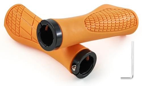 MAJOYLIFE Fahrradgriffe 22mm,Fahrradgriff Ergonomisch,Lenkergriffe Fahrrad für MTB,BMX,Roller,Rennrad(Orange)