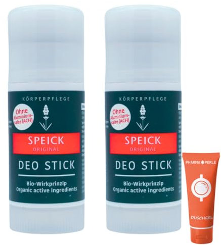 Speick Original Deo Stick 2x 40 ml I Natürlicher Schutz mit Salbei und Speick-Extrakt I Bio-Wirkprinzip I Deodorant ohne Aluminiumsalze I für alle Hauttypen I Spar-Set plus Pharma Perle give-away