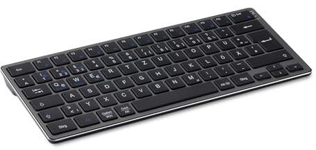 Amazon Basics Kabellose Tablet-Tastatur, tragbar, kompatibel mit PC, MacOS, Laptop, Smartphone, Tablet