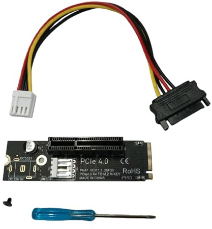 Elnwnnkc PCIE 4X Power Card Transfer Adapter for Computer Accessories Hard Drive Converter Expansion