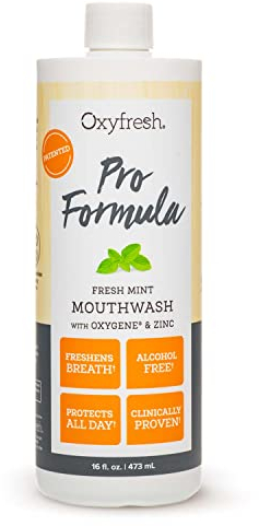 Oxyfresh Zinc Mouthwash: For Long-Lasting Fresh Breath & Healthy Gums. Dentist recommended. No Artificial Colors, Alcohol-Free, 16oz. by Oxyfresh