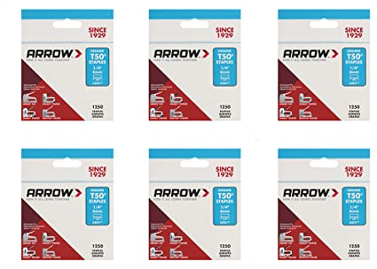 Arrow T50 Staples Manual 1/4 T50 Staples (Pack of 6)
