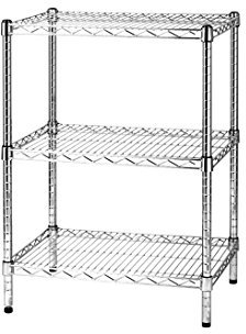 Archimede Sistema Componibile, Scaffale Tre Ripiani, Grigio (Cromato), 61 x 46 x 90 cm