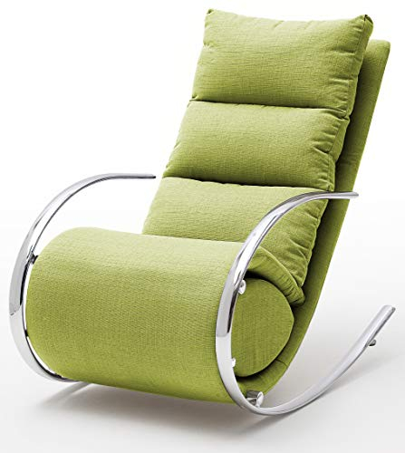 Robas Lund Relaxsessel Relaxliege Wohnzimmer Schaukelstuhl York, Webstoff Grün