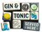 Nostalgic-Art Retro Kühlschrank-Magnete, 9 Stück, Gin & Tonic Served Here – Geschenk-Idee als Bar-Zubehör, Magnetset für Magnettafel, Vintage Design