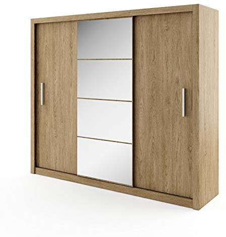 Schwebetürenschrank Kleiderschrank Schrank mit Schiebetür IDEA ID01 (Shetland Eiche)