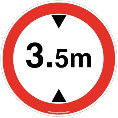 AUA SIGNALETIQUE - Panneau Hauteur limitée* - Ø 650 mm, Aluminium Dibond 3mm
