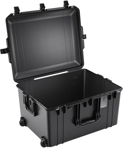 Peli 1637 Air Leichter Reisekoffer für Kamera und Drohnen Equipment, Wasser- und Staubdicht, 89L Volumen, Ohne Schaumstoffeinlage, Farbe: Schwarz