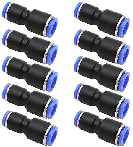 JPGhaha Pneumatischer Fittings 6 mm auf 8 mm 10 Stück Push In Schnellkupplung Schnellsteckverbinde mit variablem Durchmesser für Verbindung von Luft und Wasser