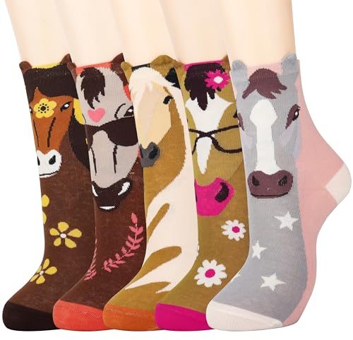 Jeasona 5 Paia Capibara Calzini Donna Divertenti 35-38 Regalo Donna Ragazza Amica Mamma Sorella Nonna Zia Fidanzata Collega Compleanno Natale Calze Cotone