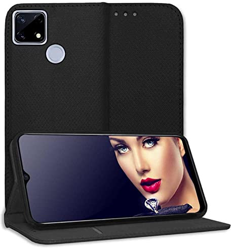 mtb more energy® Funda con tapa Smart Magnet para Realme 7i, Narzo 20 (6,5 pulgadas), color negro