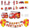 XiXiRan Feuerwehrauto Geburtstag Luftballons, Feuerwehrmann Dekoration, Kindergeburtstag Deko