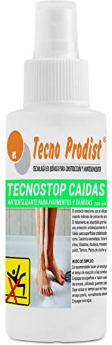 Tecno Prodist TECNO STOP CAIDAS 100 ML, spray líquido antideslizante suelo, transparente, evita el deslizamiento en todo tipo de superficies como ducha, bañera y pavimentos, etc