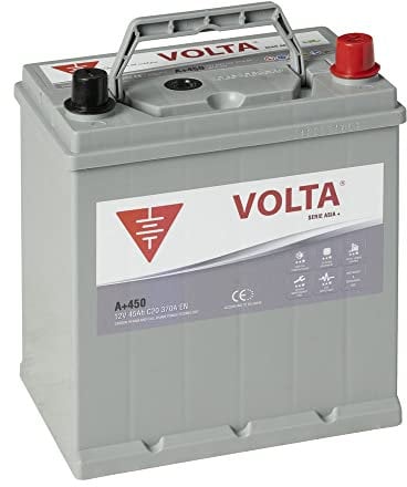 Bateria de Coche Marca Asiática 45Ah 370A - Borne +Dcha - Medidas Largo 187 x Ancho 127 x Alto 220 mm con 2 años de Garantía - Fabricación Europea.