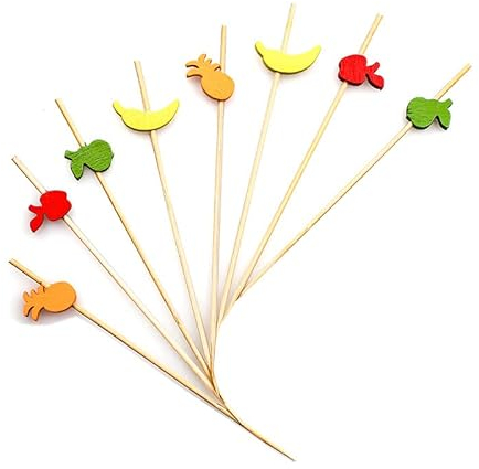AILEXI 100 Cuentas De Sándwiches Con Bocaditos De Cóctel Palitos De Frutas Y Palillos De Dientes - Frutas Coloridas