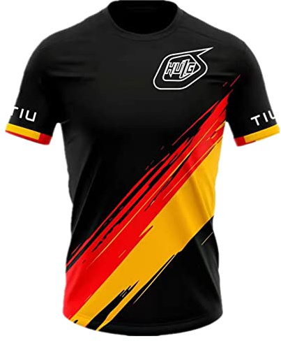 HULG Herren Radtrikot Fahrradtrikot Kurzarm, Fahrradbekleidung Fahrrad Trikot T Shirt Für Männer, Atmungsaktive Cycling Jersey Schnell Trocknen Radsport Bekleidung MTB BMX