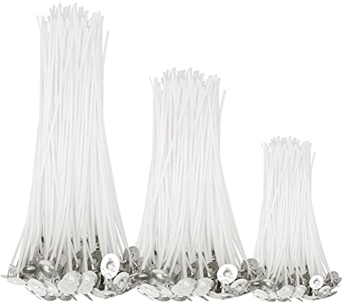 VOCIBO® 300 Stück Kerzendocht, Dochte für Kerzen, Kerzendochte für Dicke Kerzen, Kerzendocht Set, Candle Wick in 3 Verschiedenen Größen, Für Kerzen Selber Machen (6cm, 10cm und 15cm)