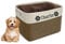 TEAYASON Personalised Dog Toy Box Storage Basket Bin with Handles, Custom Pet's Name Collapsible Food Storage Box, Storage Basket for Organizing Dog Toys, Clothes and Accessories (Brown)