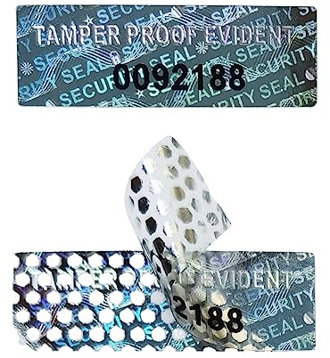 580 Stück manipulationssichere Aufkleber Hologramm-Etiketten Sicherheitssiegel holografische Garantie ungültig Original authentische sequentielle Seriennummerierung 0,6 x 2,5 cm Silber