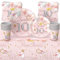 69 pezzi rosa Happy 10th Birthday Party Stoviglie Decorazioni per ragazze Compleanno Set di stoviglie usa e getta per feste rosa 10° tovaglia, piatti di carta da 17,8 cm, tovaglioli di carta, tazze