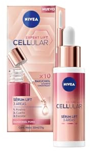 NIVEA Cellular Expert Lift - Sérum Lift 3 Áreas - Sérum Antiedad - x10 Bakuchiol Puro Altamente Concentrado - Antiarrugas para Rostro, Cuello, Escote - Reafirmante - Todo Tipo de Piel y Madura - 30 ml