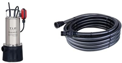 T.I.P. Tauchdruckpumpe Drain 6000/36 + T.I.P. 31008 Entwässerungsschlauch Schlauch für Tauchpumpen 10 m