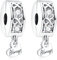 Amuefer Clip pavé Famiglia Sempre Charm Compatibili Bracciale Collana, Argento Sterling Oro Rosa Ciondolo Compleanno Natale Gioielli Regali per le Donne Moglie Amici