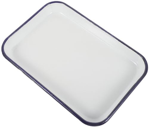 BESTonZON Emailliertes Backblech Rechteckig 25x35cm Antihaftbeschichtet Hitzebeständig Bratform Küchenofen Für Kuchen Pizza Und Braten