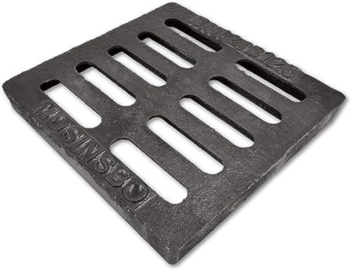 Cubierta de drenaje exterior, Rejilla de drenaje de hierro fundido for sumidero, Rejilla de alcantarillado clase B125, Rejilla de canal resistente y duradera, Rejilla de drenaje cuadrada negra (11.7x