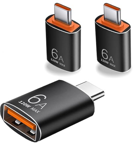 Adaptador USB C a USB (3 Piezas), Type USB C 3.1 OTG Hembra Adaptador, para Smartphones y Ordenadores Portátiles Compatibles con MacBook Pro, Samsung Galaxy S20 S21 S22, Teléfonos Tipo-C