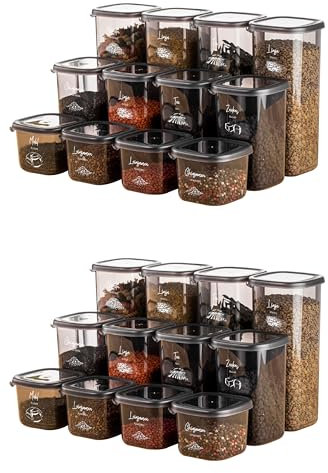 Viwares Vorratsdosen mit Deckel Luftdicht | 24er Vorratsbehälter Set | BPA-FREI | Zur Müsli Mehl und Zucker Aufbewahrung | Praktische Aufbewahrungsbox Küche für alle Lebensmittel